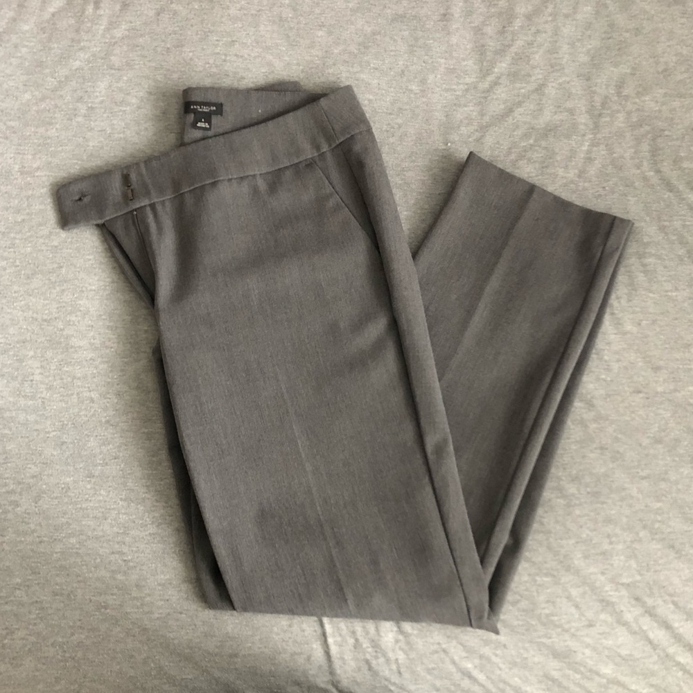 Ann Taylor Gray Slim Cut Dress Pants